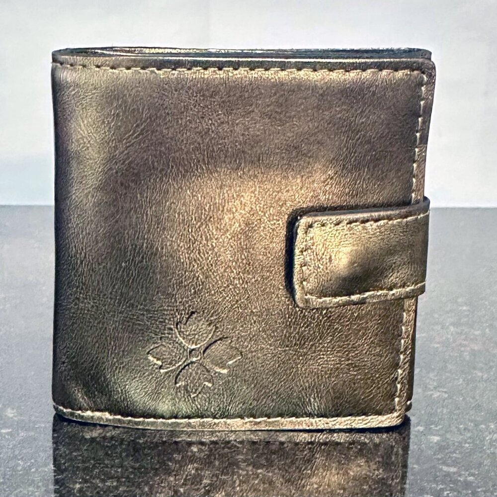 Patricia Nash Metallic Bronze Leather Snap Wallet